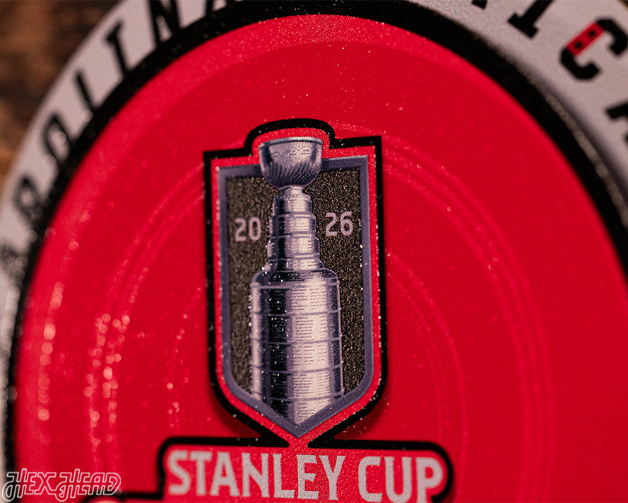 8" Carolina Hurricanes 2026 Stanley Cup Champions "Double Play" On the Shelf or on the Wall Art