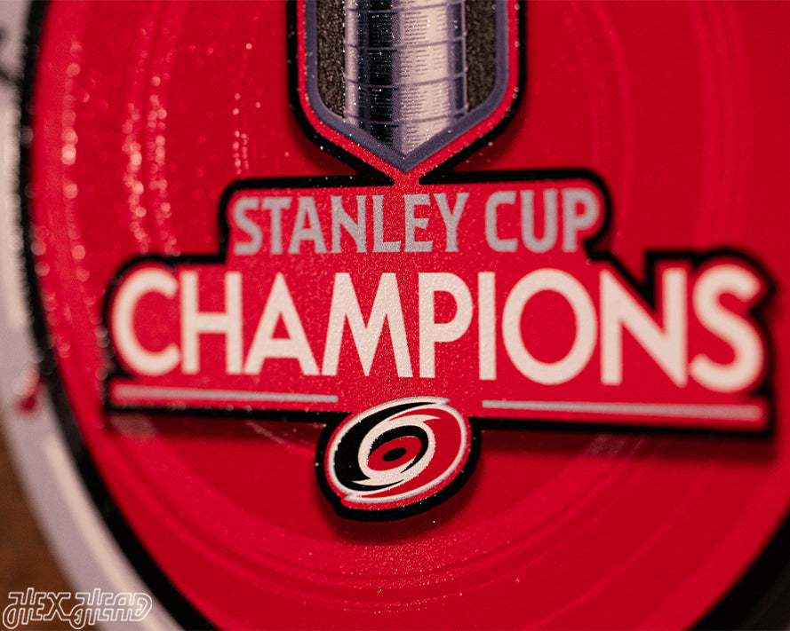8" Carolina Hurricanes 2026 Stanley Cup Champions "Double Play" On the Shelf or on the Wall Art