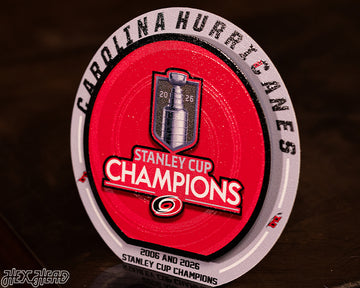 8" Carolina Hurricanes 2026 Stanley Cup Champions "Double Play" On the Shelf or on the Wall Art