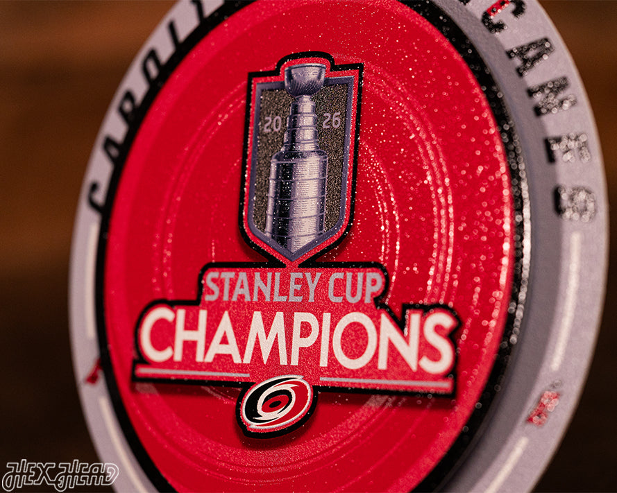 8" Carolina Hurricanes 2026 Stanley Cup Champions "Double Play" On the Shelf or on the Wall Art