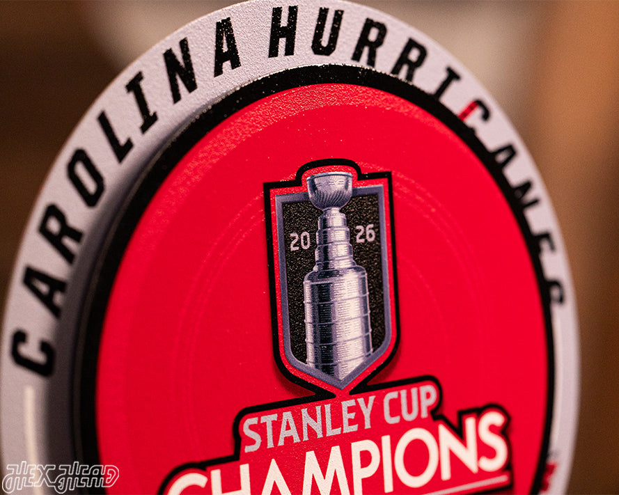 8" Carolina Hurricanes 2026 Stanley Cup Champions "Double Play" On the Shelf or on the Wall Art