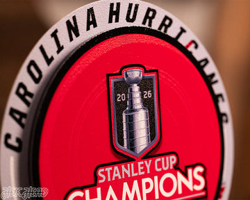8" Carolina Hurricanes 2026 Stanley Cup Champions "Double Play" On the Shelf or on the Wall Art