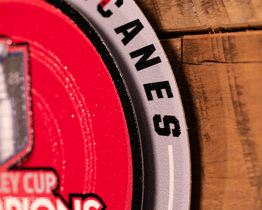 8" Carolina Hurricanes 2026 Stanley Cup Champions "Double Play" On the Shelf or on the Wall Art