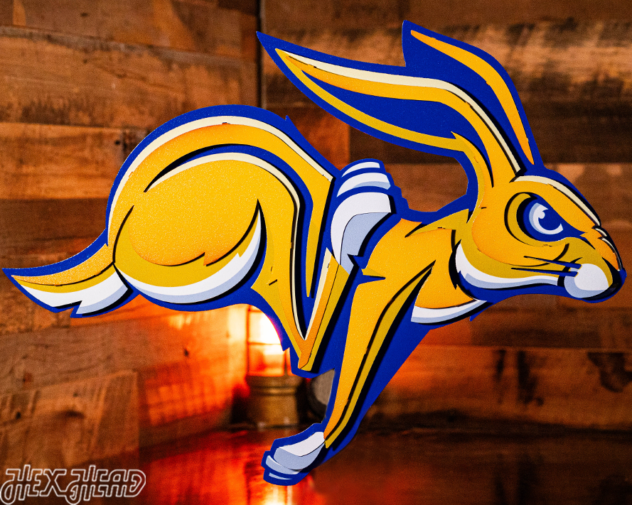 South Dakota State "JACKRABBIT" 3D Vintage Metal Wall Art