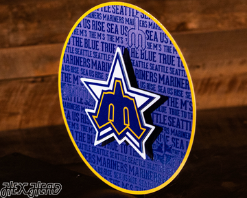 Seattle Mariners CRAFT SERIES 3D Embossed Metal Wall Art