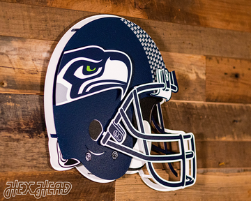 Seattle Seahawks BLITZ Collection - 8 Layer Helmet 3D Vintage Metal Wall Art