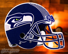 Load image into Gallery viewer, BLITZ Collection - 8 Layer Seattle Seahawks Helmet 3D Vintage Metal Wall Art
