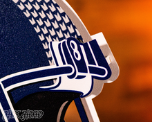 Load image into Gallery viewer, BLITZ Collection - 8 Layer Seattle Seahawks Helmet 3D Vintage Metal Wall Art
