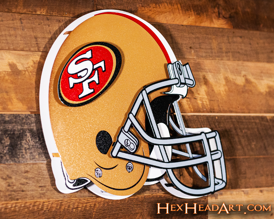 San Francisco 49ers BLITZ Collection - 8 Layer Helmet 3D Vintage Metal Wall Art
