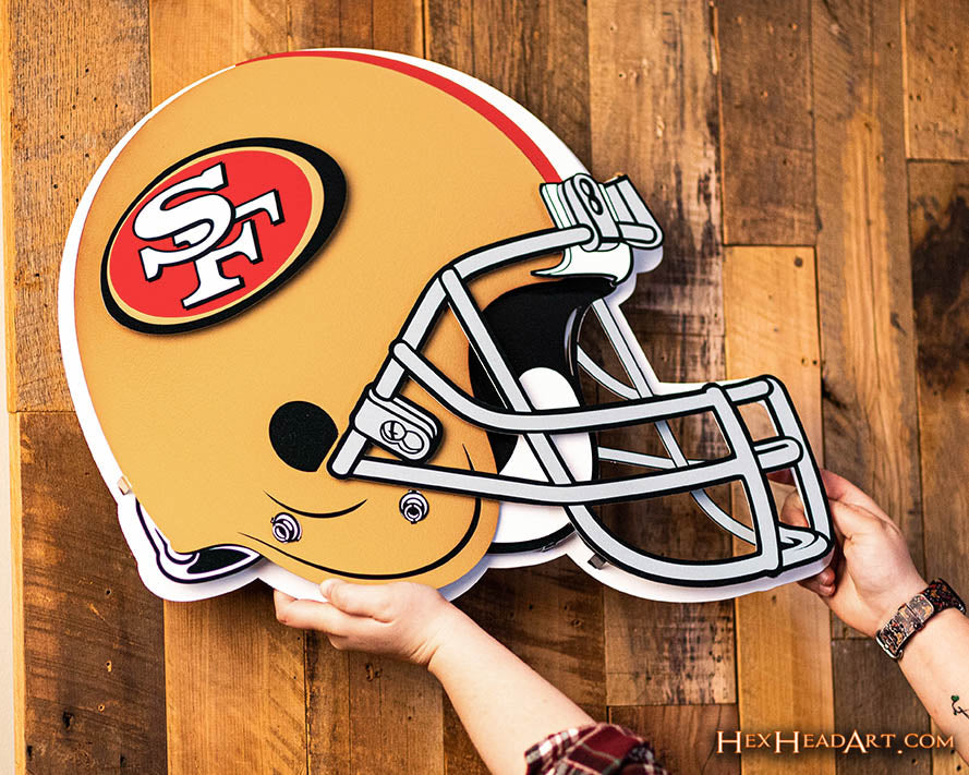 San Francisco 49ers BLITZ Collection - 8 Layer Helmet 3D Vintage Metal Wall Art