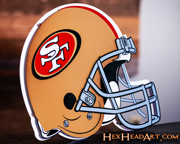 San Francisco 49ers BLITZ Collection - 8 Layer Helmet 3D Vintage Metal Wall Art