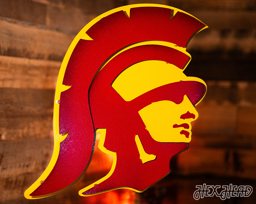 USC Southern California Trojan Mascot 3D Vintage Metal Wall Art