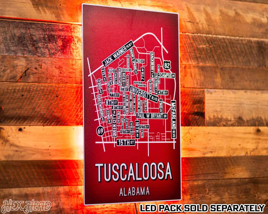Tuscaloosa, Alabama School Street Poster Single Layer Metal Wall Art