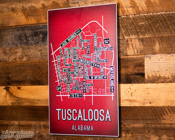 Tuscaloosa, Alabama School Street Poster Single Layer Metal Wall Art