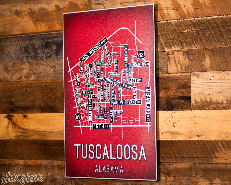 Tuscaloosa, Alabama School Street Poster Single Layer Metal Wall Art