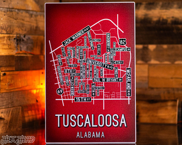 Tuscaloosa, Alabama School Street Poster Single Layer Metal Wall Art