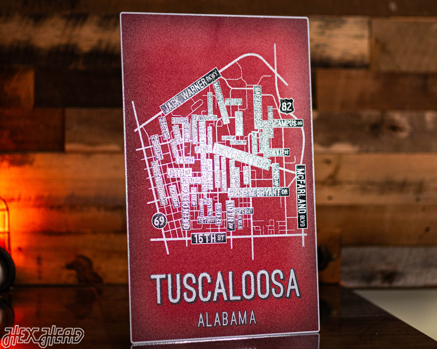 Tuscaloosa, Alabama School Street Poster Single Layer Metal Wall Art