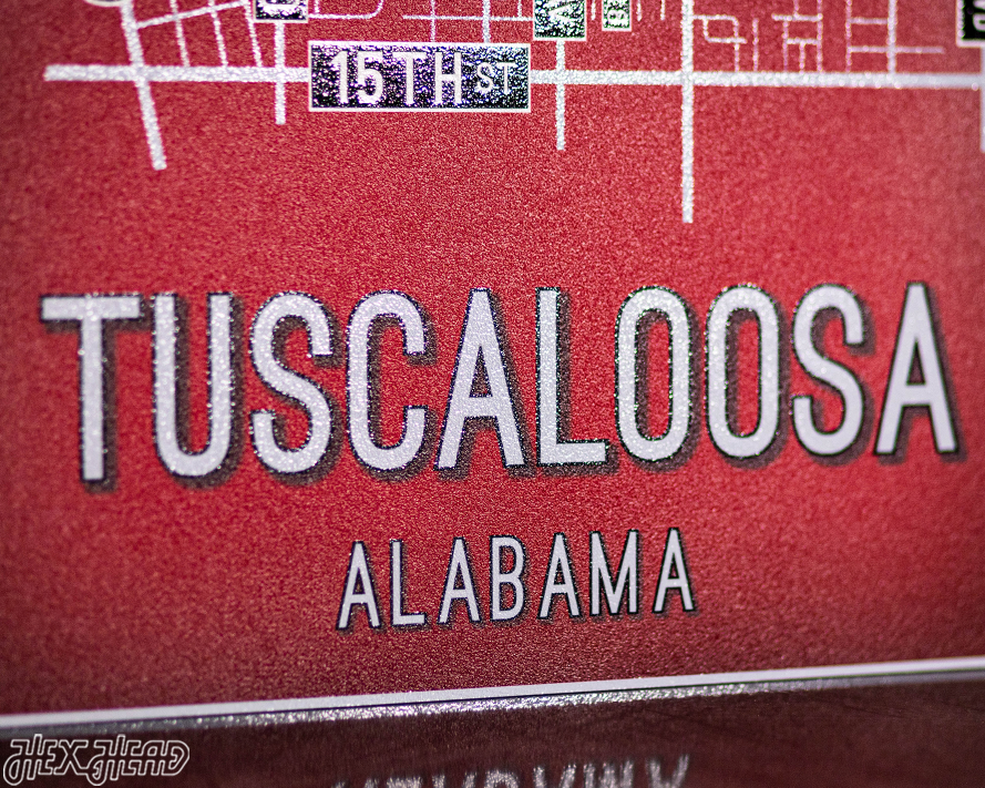 Tuscaloosa, Alabama School Street Poster Single Layer Metal Wall Art
