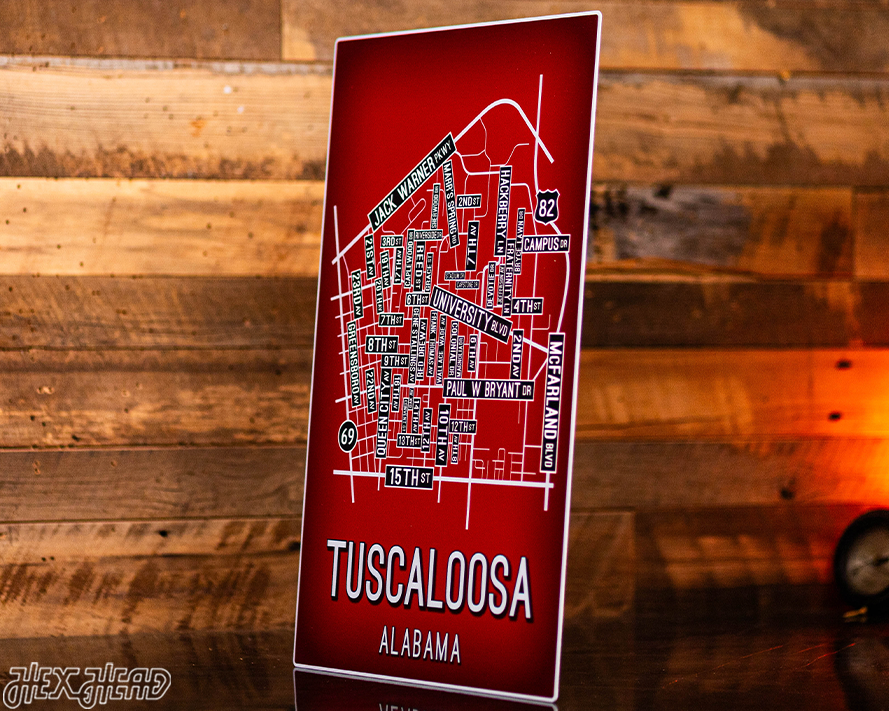 Tuscaloosa, Alabama School Street Poster Single Layer Metal Wall Art