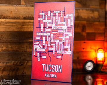 Tucson, Arizona School Street Poster Single Layer Metal Wall Art