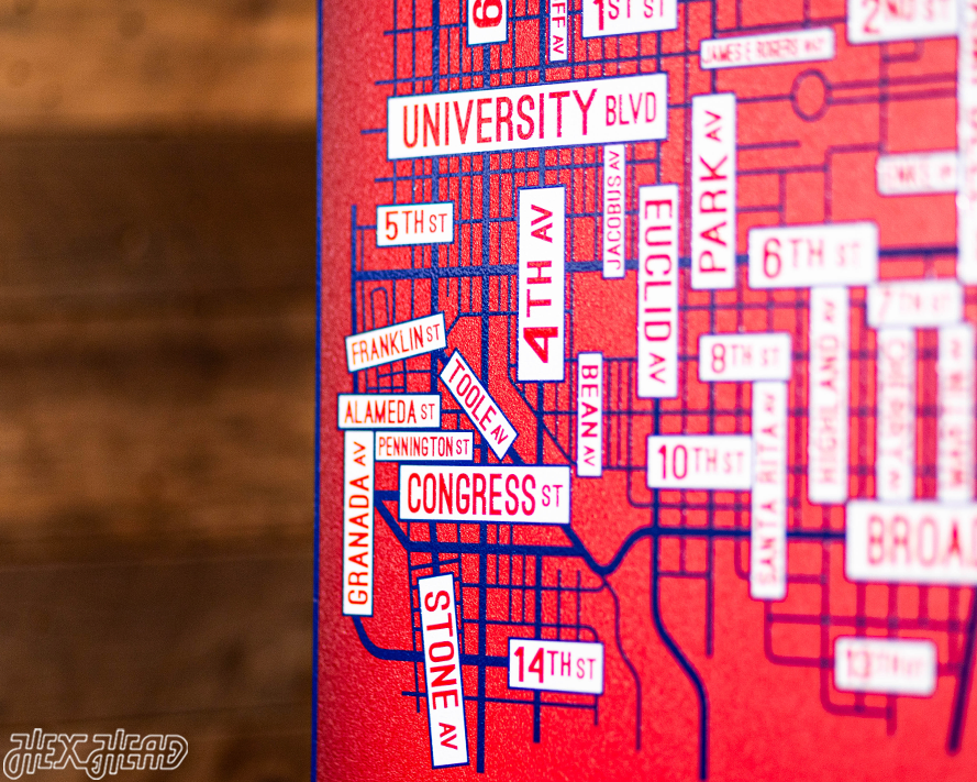 Tucson, Arizona School Street Poster Single Layer Metal Wall Art