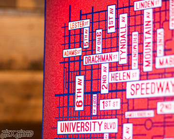 Tucson, Arizona School Street Poster Single Layer Metal Wall Art