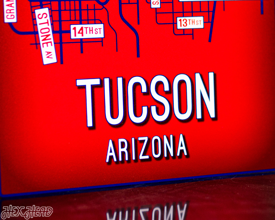 Tucson, Arizona School Street Poster Single Layer Metal Wall Art