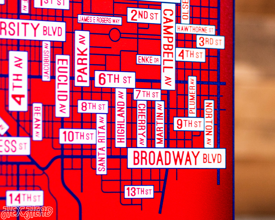 Tucson, Arizona School Street Poster Single Layer Metal Wall Art