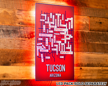 Tucson, Arizona School Street Poster Single Layer Metal Wall Art