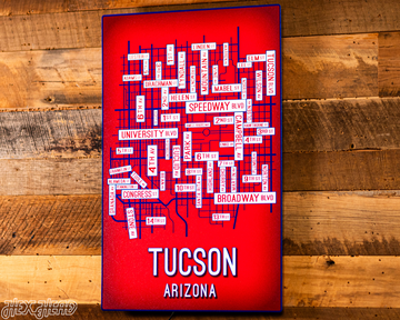 Tucson, Arizona School Street Poster Single Layer Metal Wall Art