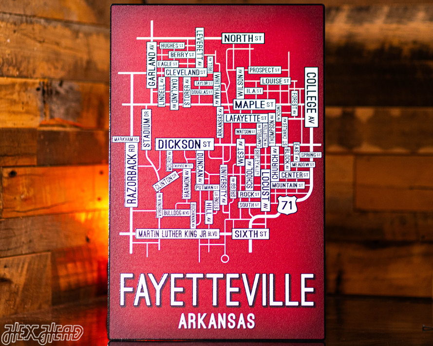 Fayetteville, Arkansas School Street Poster Single Layer Metal Wall Art