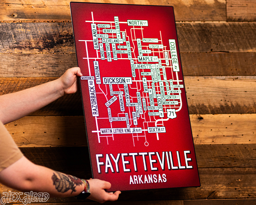 Fayetteville, Arkansas School Street Poster Single Layer Metal Wall Art