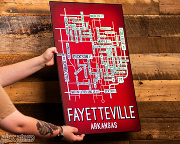 Fayetteville, Arkansas School Street Poster Single Layer Metal Wall Art