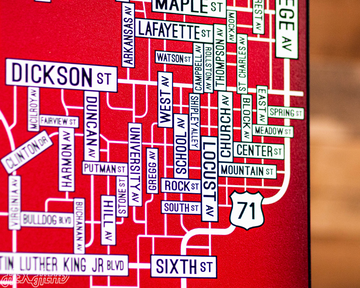 Fayetteville, Arkansas School Street Poster Single Layer Metal Wall Art