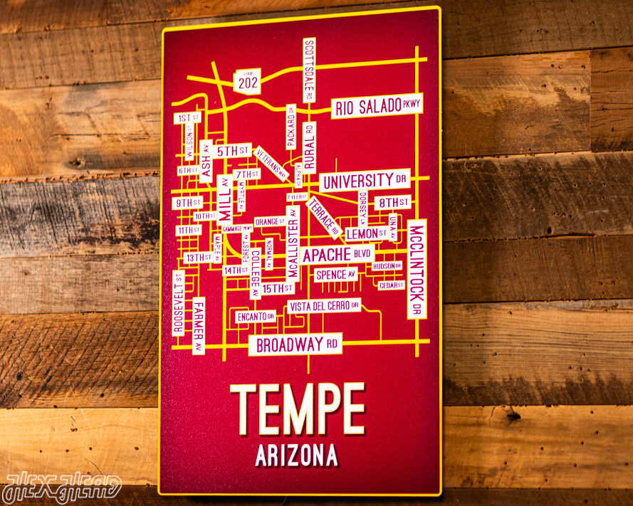 Tempe, Arizona School Street Poster Single Layer Metal Wall Art