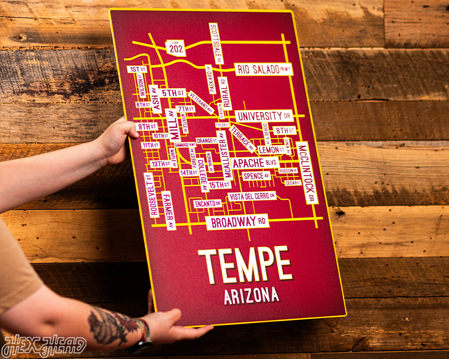 Tempe, Arizona School Street Poster Single Layer Metal Wall Art