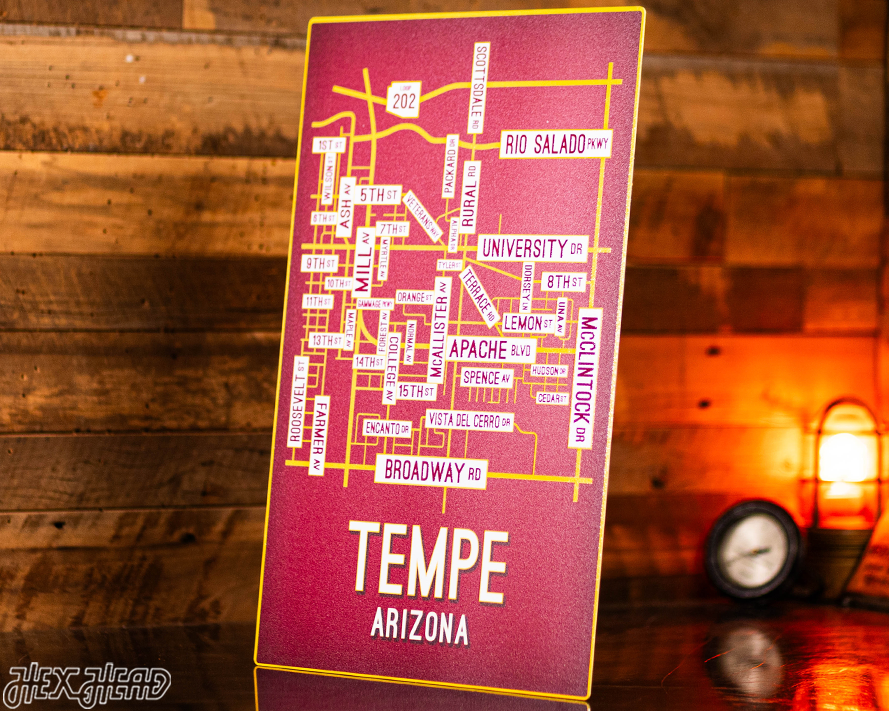 Tempe, Arizona School Street Poster Single Layer Metal Wall Art