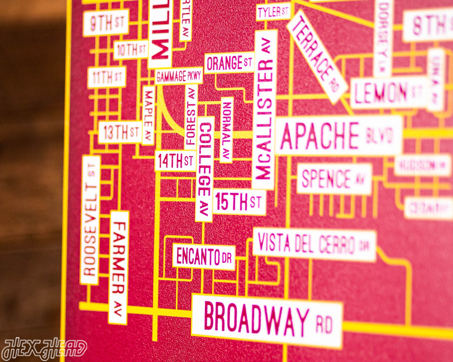 Tempe, Arizona School Street Poster Single Layer Metal Wall Art