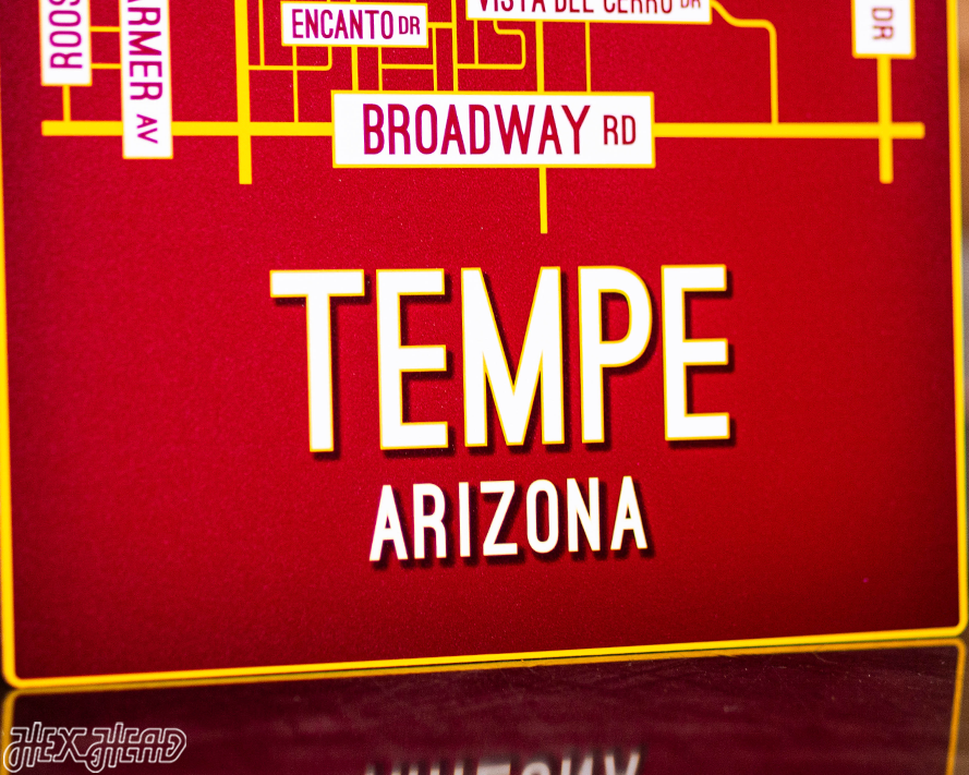 Tempe, Arizona School Street Poster Single Layer Metal Wall Art