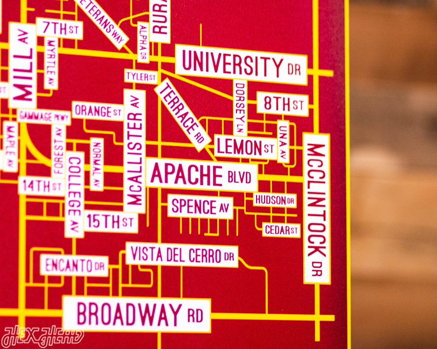 Tempe, Arizona School Street Poster Single Layer Metal Wall Art
