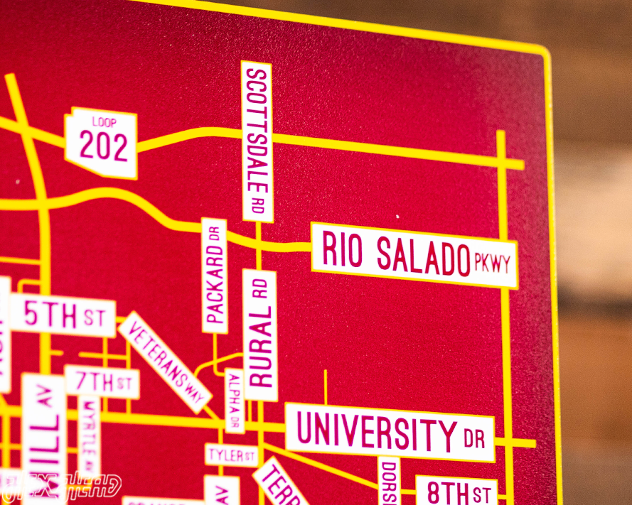 Tempe, Arizona School Street Poster Single Layer Metal Wall Art