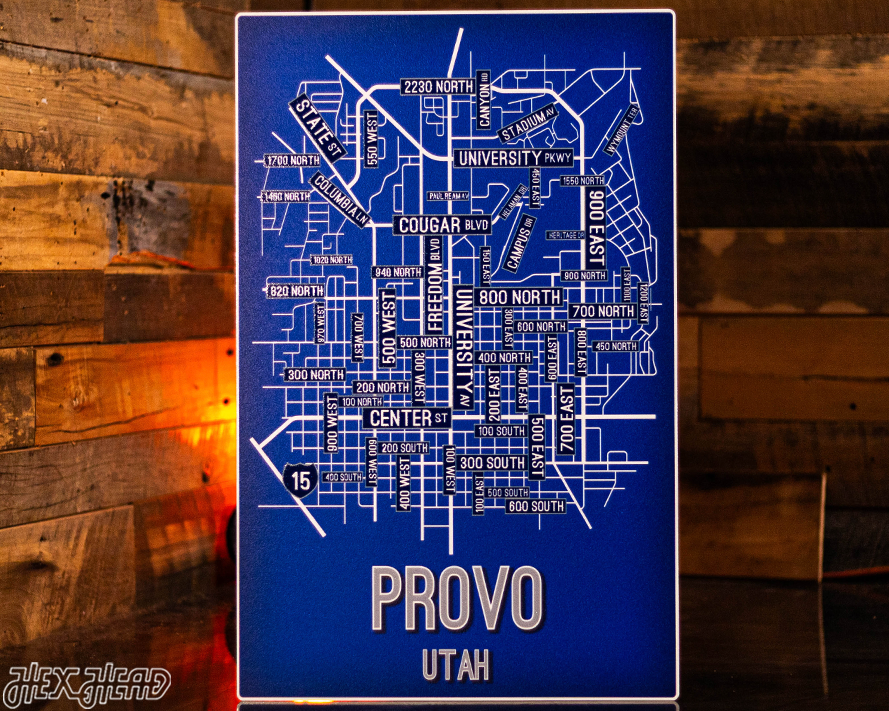 Provo, Utah School Street Poster Single Layer Metal Wall Art