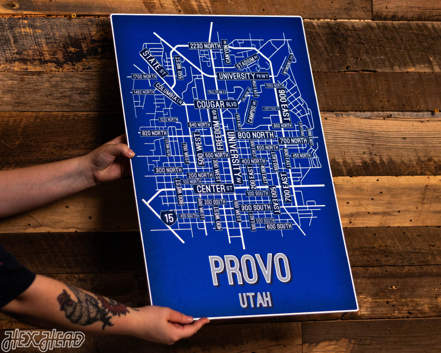 Provo, Utah School Street Poster Single Layer Metal Wall Art