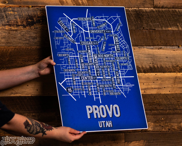 Provo, Utah School Street Poster Single Layer Metal Wall Art
