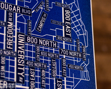 Provo, Utah School Street Poster Single Layer Metal Wall Art