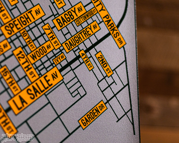 Waco, Texas School Street Poster Single Layer Metal Wall Art