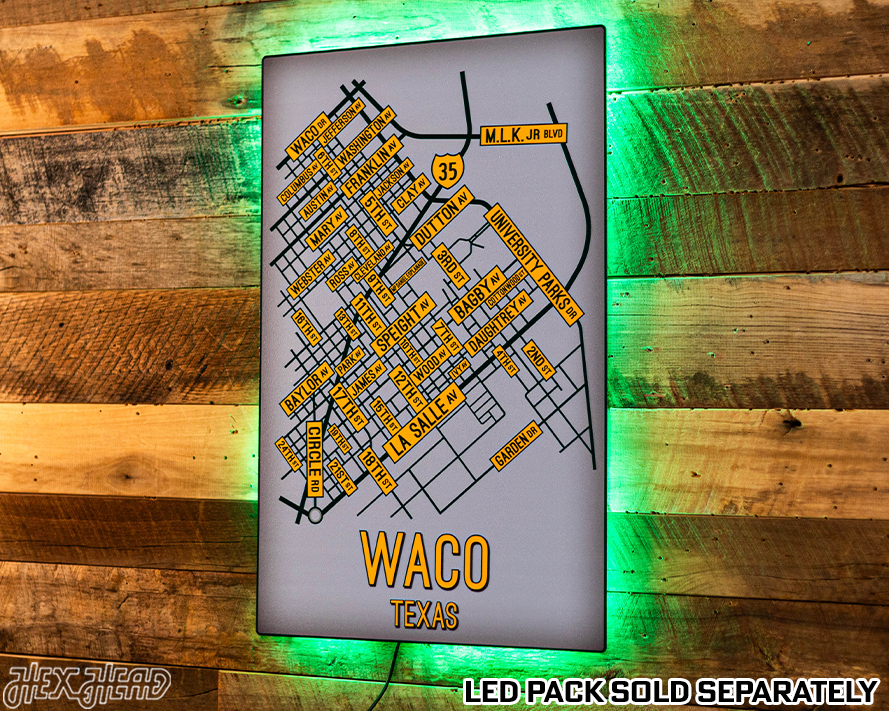 Waco, Texas School Street Poster Single Layer Metal Wall Art
