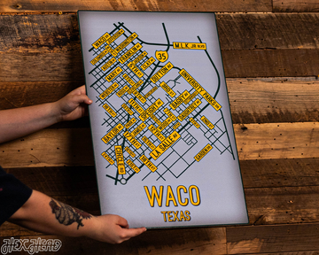 Waco, Texas School Street Poster Single Layer Metal Wall Art