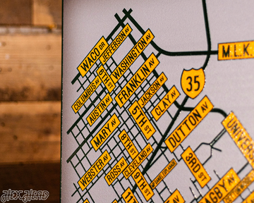 Waco, Texas School Street Poster Single Layer Metal Wall Art