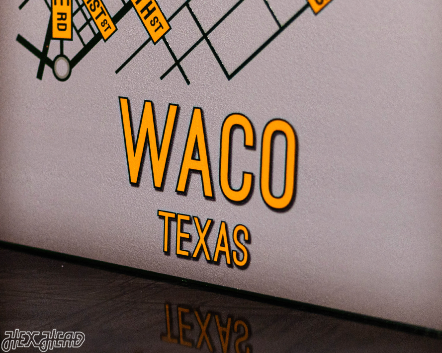 Waco, Texas School Street Poster Single Layer Metal Wall Art